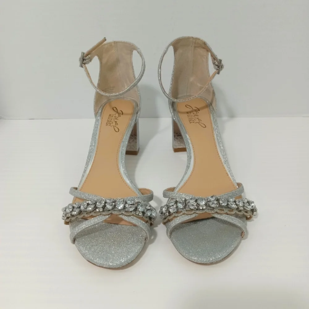 JEWEL BADGLEY MISCHKA Giona Silver Sandal Women's Size 8.5